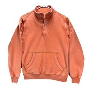 32 Bar Blues Henley Sweatshirt Mens Small Peach Heavyweight Long Sleeve Sweater